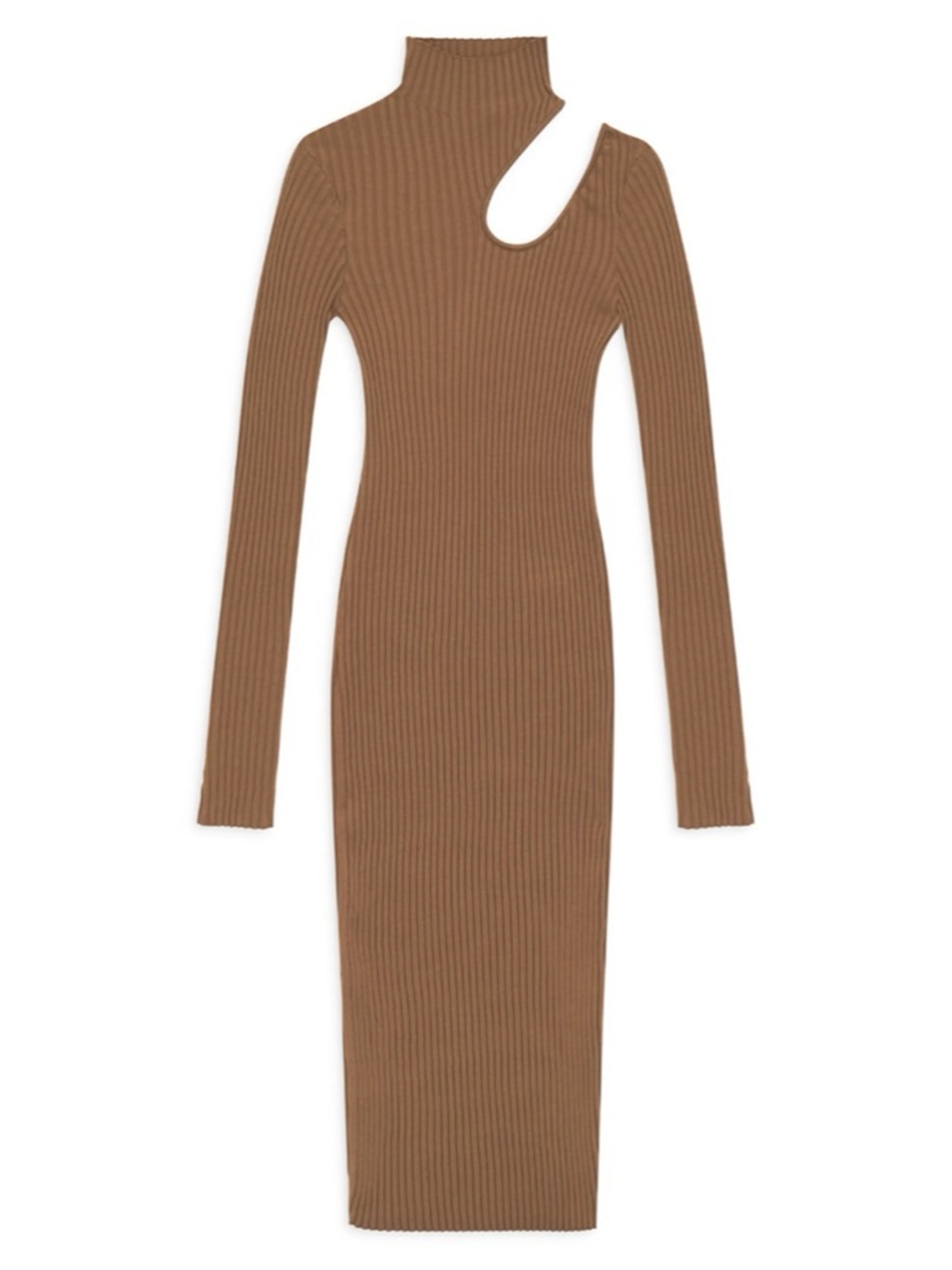 ANINE BING Victoria Brown Camel Knit Cutout Midi Dress XS - Picture 5 of 10